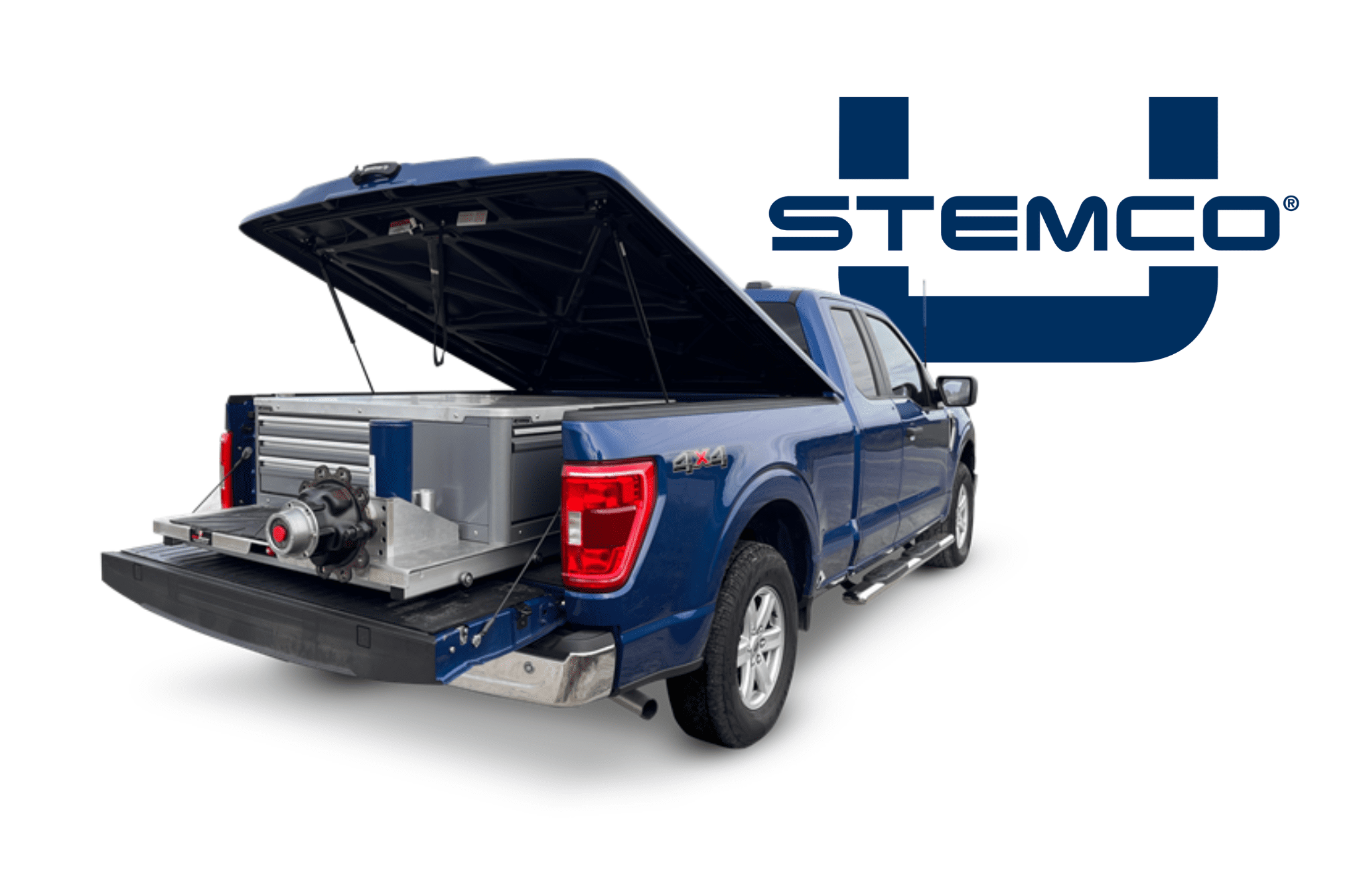 Pick up truck with bed sized tool box.